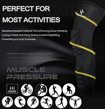 Knee Calf Padded 2 Pack Compression Leg Sleeve Shin Protective Support - size: X-Large