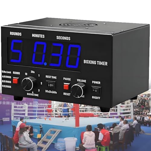 Gym Interval Workout Timer,Professional Interval Boxing Timer,with Led Display,30s-10min Training & 0/30/60s Rest Time,for Gym,MMA,Boxing,Martial Arts Workouts Blue - color: Blue