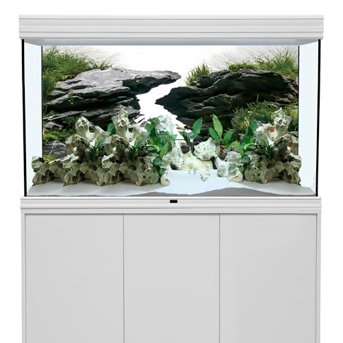 AWERT 24x16 inches Viewing Stone Fish Tank Background River Bed & Lake Aquarium Background Seaweed Aquarium Vinyl Background - size: 24x16in/60x40cm