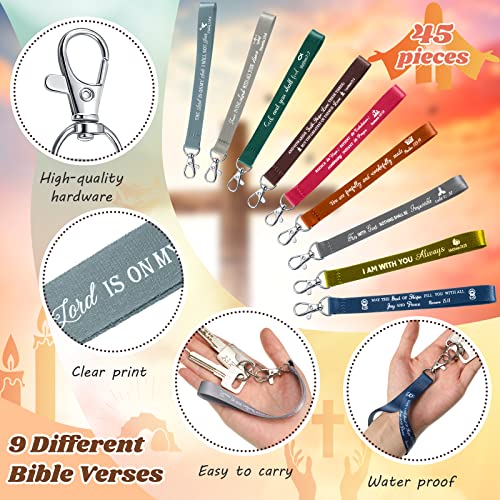 45 PCS Christian Keychains Bulk - color: Dark