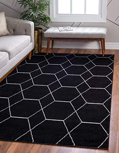 Unique Loom Trellis Frieze Collection Area Rug - Geometric (2' x 3' 1", Black/ Ivory) - color: Black/Ivory, size: 2' x 3'1" (Rectangular)