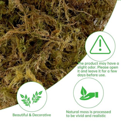 YUNVI 17.6 OZ Large Capacity Artificial Moss for Potted Plants and Crafts | Faux Moss Grass for Indoor Planters Craft Projects Floral Arrangements Decorative Greenery and Hamster Habitats