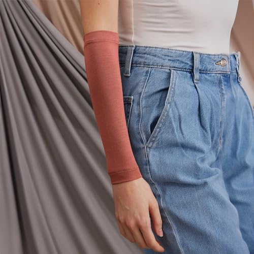 Modest Arm Cover | Jersey Arm Cover | Modest Sleeve Covering for Muslim Women - color: Terracotta