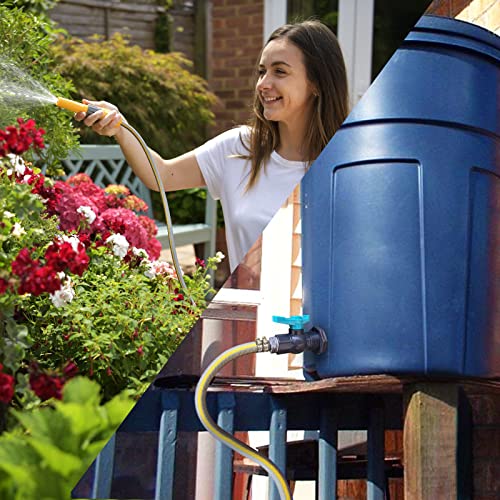 Rain Barrel Spigot PVC Faucet Kit Water Diverter Kit with Bulkhead Fitting, Ball Valve, Garden Hose Barb(12.5mm) Adapter, Pipe Clamps, Thread Tape, Hole Saw(for 12.5mm ID Hose) - size: For 12.5mm ID hose