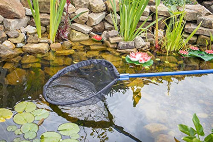 Heavy Duty 24 Inch Diameter Koi Pond Fish Pan Net System | Telescopic Pole, Round Koi Pan Net System, Telescoping Handle, For Koi Pond Professionals