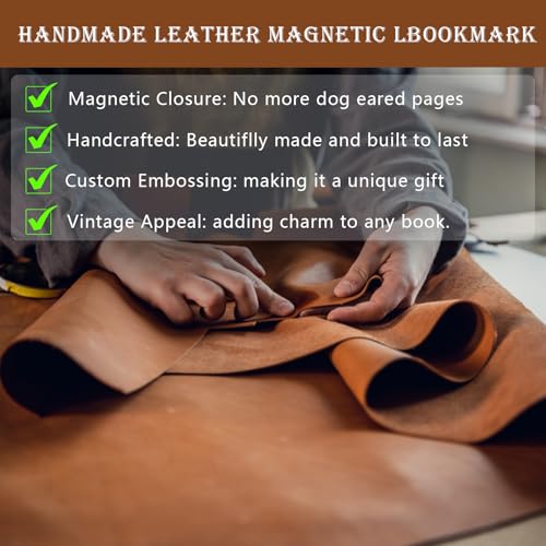 Handmade Personalized Leather Magnetic Bookmark - Custom Initial Letter Design with 26 Alphabet Choices - Durable Bookmark for Readers, Book Lovers, Women & Kids - color: 1pcs Green, size: M