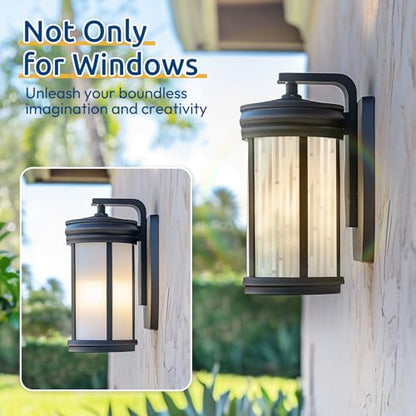rabbitgoo Window Privacy Film, Frosted Glass Window Film, 23.6" x 118.1" - color: Striped, size: 23.6" x 118.1"