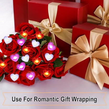 Heart String Lights 10FT 30 LED Romantic Valentine's Day Fairy Light for Decorating Celebrations Gift Giving - style: heart