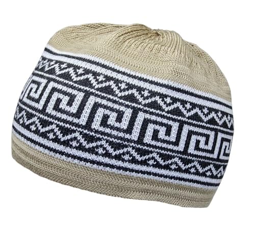 Set 2 PCS Muslim Beanies Kufi Hat for Men AMN-225B Skull Cap Islam Taqiyah Takke Eid Ramadan Gift - color: Color G