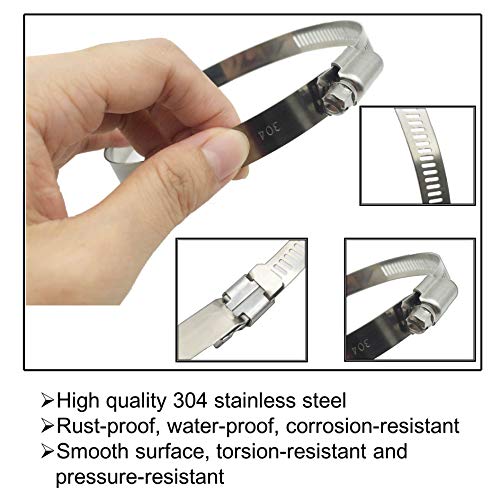 8 Pieces 4" Adjustable 304 Stainless Steel Duct Clamps Hose Clamp Pipe Clamp Air Ducting Clamp worm drive hose clamps (91mm-114mm) - size: 4" -8Pcs