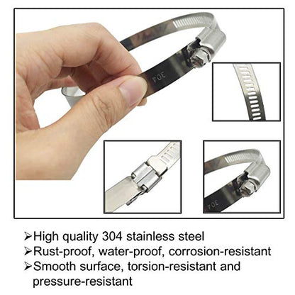 8 Pieces 4" Adjustable 304 Stainless Steel Duct Clamps Hose Clamp Pipe Clamp Air Ducting Clamp worm drive hose clamps (91mm-114mm) - size: 4" -8Pcs