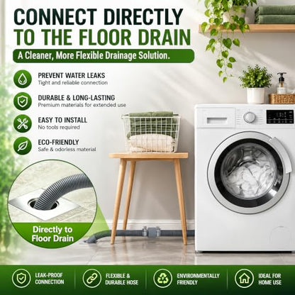TTFLEX 6 FT Washing Machine Drain Hose Extension, Washer Drain Hose Kit | End 1: 0.8" ID, End 2: 1.2" ID, with Hose Holder, for Washing Machine Outlet Box, Flexible & Kink-Resistant, All-In-One Kit - color: End 1: 1.2"ID;End 2: 0.8"ID, size: 6 FT