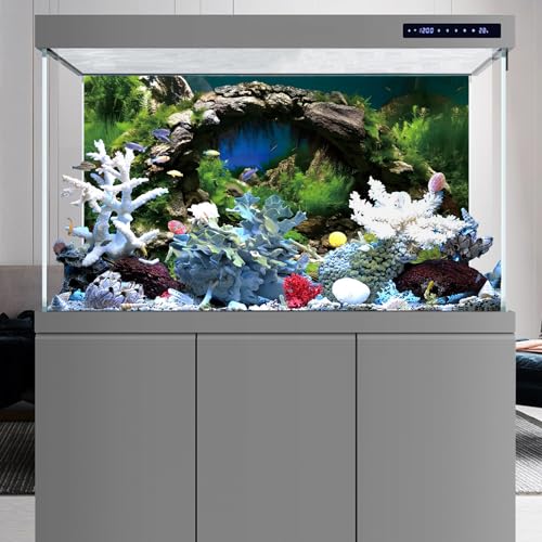 30x12 in Arch Stone Aquarium Backdrop Aquatic Plant Fish Tank Background - size: 30x12in/75x30cm