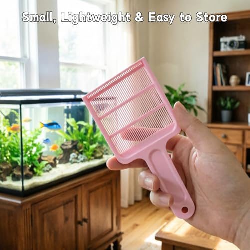 Duckweed Remover Tool for Aquarium, Floating Plant Skimmer | Aquarium & Pond Skimmer Tool for Duckweed, Salvinia and Water Lettuce Removal, Durable Plastic Plant Remover (Pink) - color: Pink