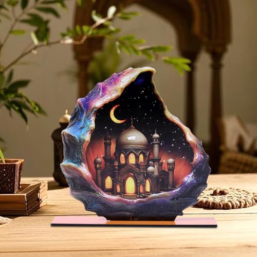Ramadan Eid Mubarak Table Decorations - Tabletop Signs,Tiered Tray Centerpieces for Islamic Al-Fitr Eid and Ramadan Decor