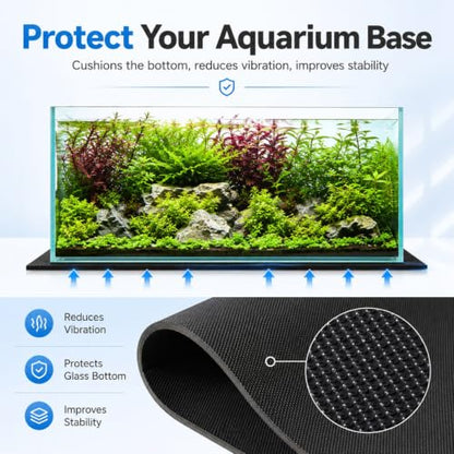 Aquarium Leveling Mat, 6 mm EVA Foam Fish Tank Pad, Textured Anti-Slip Aquarium Base Mat, Water-Resistant Cushion Pad for Glass Aquariums, Planted Tanks, Stands, Shelves (19-11/16 x 11-13/16 in) - size: 19-11/16 x 11-13/16 in