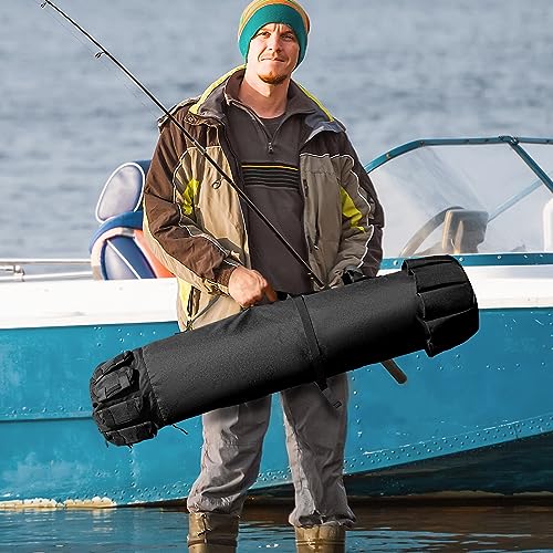 Fishing Rod Bag Fishing Rod Case, Durable Folding 900D Oxford Fabric Portable Large Capacity Waterproof, Fishing Gifts for Men Boys - color: Black