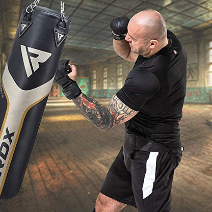 RDX MMA Hybrid Sparring Gloves, Maya Hide Leather, Open Ventilated Palm, Padded Mitts Martial Arts Kickboxing Muay Thai Training Cage Fighting, Men Adult, Punching Bag and Pads Workout - size: Small