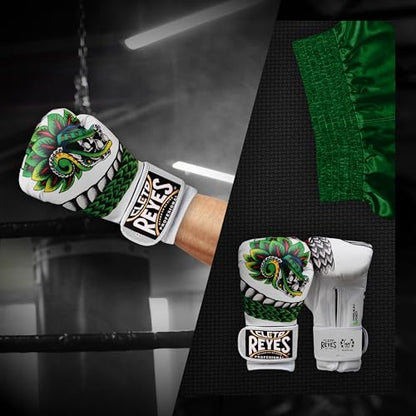 CLETO REYES Training Boxing Gloves for Men and Women with Hook and Loop Closure, Premium Synthetic Leather, MMA, Kickboxing, Muay Thai - color: Quetzalcoatl White