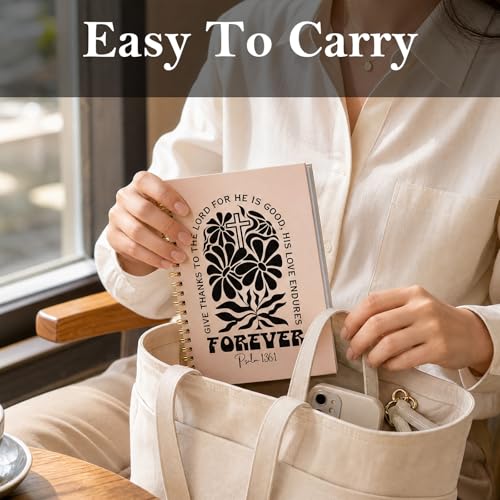 Flower Boho Christian Notebook - Hardcover Bible Verse Jounal, Inspirational Gift for Women, Religion Journaling for Church Notting Stationery Supplies - color: Cross Flower