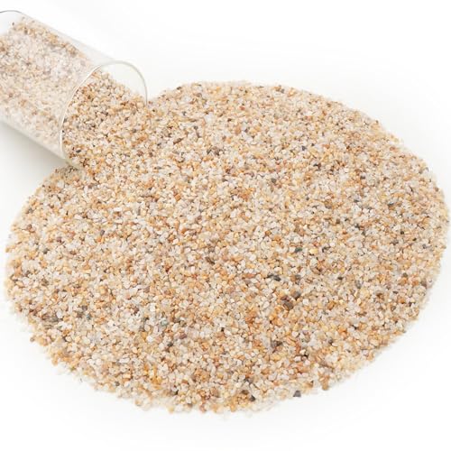 NUPICK 1-3mm Coarse Sand for Plants, 5lb Aquarium Sand for Terrarium | Horticultural Grit for Succulents, Desert Silica Sand for Cactus, Decorative Gravel for Vases Filler, Gold Grit for Bonsai