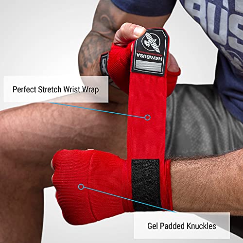 Hayabusa Quick Gel Boxing Hand Wrap Gloves - color: Red, size: X-Large