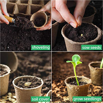 50-Pack 3.15 Inch Peat Pots for Seedling with 50 Pcs Plant Labels,Outdoor Garden Germination Nursery Pots,Biodegradable Seed Starter Pots Kits - style: 50P