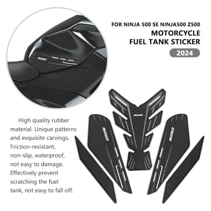 for Ninia 500 Z500 Ninja 500 SE ninja500 2024 2025 2026 New Accessories Side Fuel Tank Pads Protection Stickers Decals Fuel Tank Knee Pads Traction Pads Fuel Tank Pads Anti-slip side fuel tank sticker - color: Grey