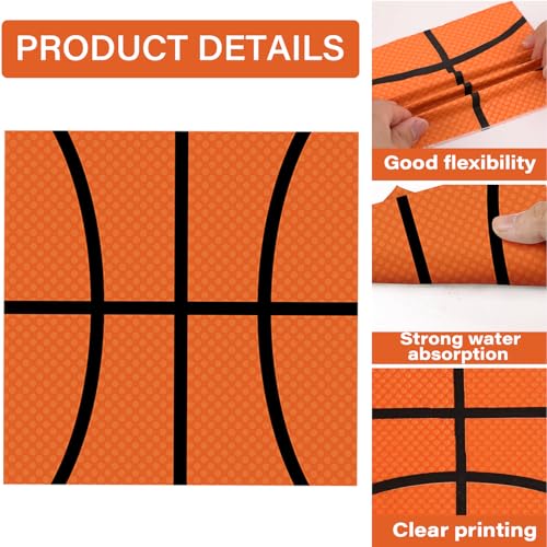 48Pcs Basketball Paper Plates and Napkins Basketball Birthday Party Decorations Sport Party Supplies Black Orange Dessert Plates Disposable Tableware Set for Teenagers Kids Boys Adults Serve 24 - style: Basketball