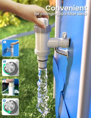 POOLHACKER [ Patented ] Pool Plunger Valve Plus for Above Ground Pool, Pool Pipe Holder with Plunger Valve Pool Parts and Accessories, Shut Off Valve, Replacement for Above Ground Pool Fittings | Shut-Off Valve, Replacement Pool Fittings, Flow Control, Ho