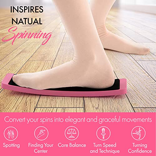 Zenmarkt Turning Board for Dancers, Cheerleaders, Gymnasts, Ice Skaters | Improve Turns, Balance & Stability — Ballet Pirouette Trainer, Figure Skating & Gymnastics Practice Board - color: Pink with Carry Bag