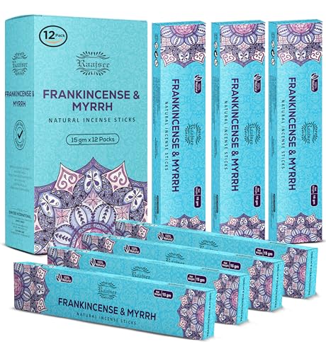 Raajsee Frankincense Sticks (180 gm), Incense Sticks (Pack of 12) - color: Frankincense