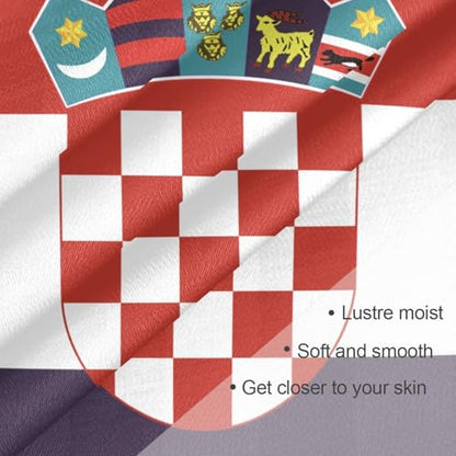 Bandana Square Head Scarf for Women Satin Hair Wrap Fashion Headband 27" - color: Croatian Flag