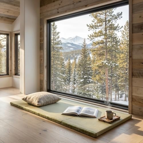 MustMat Tatami Mats Queen,Portable,Folding 35.4"x78.7"x1.2" (2 piece Set) | Rush Grass, Japanese Futon Mattress, Tatami Floor Bed - size: 2 piece set