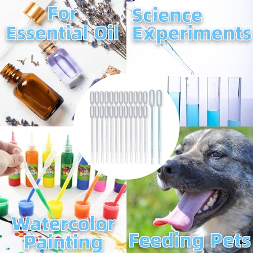 Zkupanx 1mL Pipettes Dropper 100PCS Disposable Plastic Transfer Pipettes | Disposable Plastic Pipettes, Droppers for Liquids, Strong Suction, For Essential Oils Lab Crafts Art, Small Eye Dropper - size: 1 mL