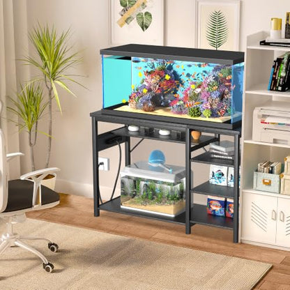 GRLEAF 20-40 Gallon Aquarium Stand: 800LB Capacity, Built-In Power Outlets, 3-Tier Shelves for Fish Tank Accessories Storage, Heavy-Duty Steel/Wood Hybrid for Fish & Reptile Tanks | Excludes Tank - size: 30-40 Gallon