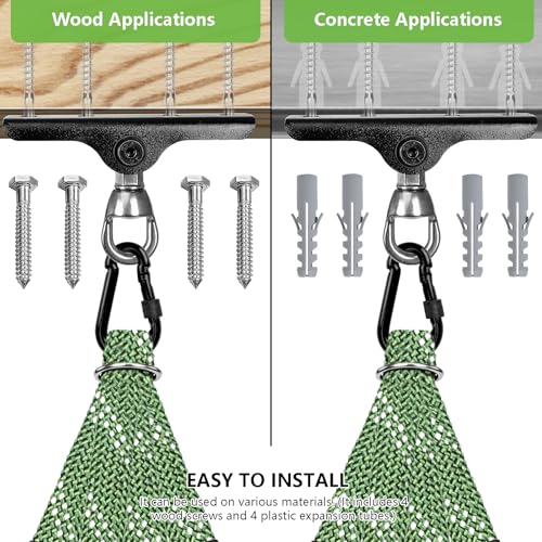 Heavy Duty Punching Bag Hanger with Boxing Bag Straps,180° +360° Rotation, Wall Ceiling Mount Hook for Heavy Boxing Bag, Weight Training, Aerial Yoga - color: Black&Silver