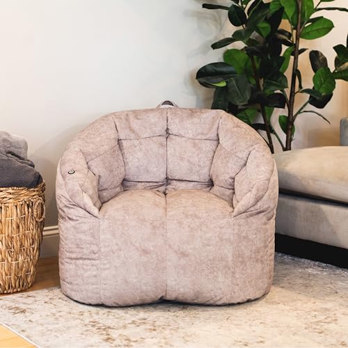 Big Joe Milano w/ Vibe Vibrating Massage Bean Bag Chair, Lunar Gray Hyde, Faux Suede Polyester Blend, 2.5 feet - color: Lunar Gray, size: Milano with Vibe