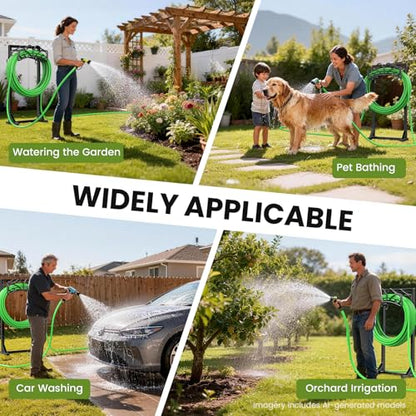 Garden Hose Holder, Heavy Duty, Freestanding for Outside, Metal | Detachable Water Hose Holder Stand, Garden Hose Reel Rack and Hose Storage Organizer for Outside Yard