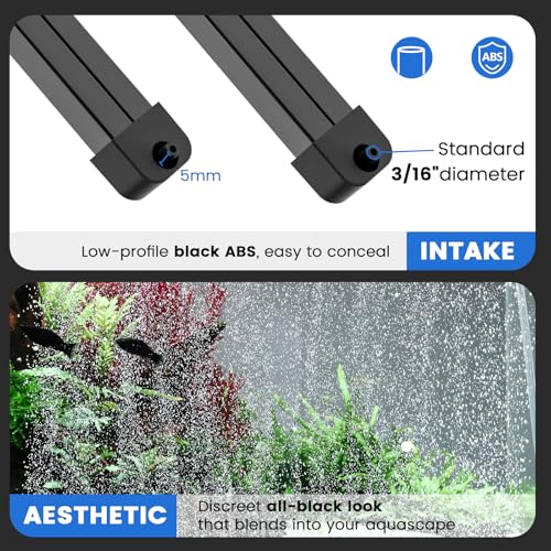hygger Weighted Nano Mist Bubble Wall Bar, 23.6" Self-Sinking ABS Air Stone Strip with Gentle Oxygen Diffuser for Freshwater & Marine Aquarium, Hydroponics - size: 23.6 Inch