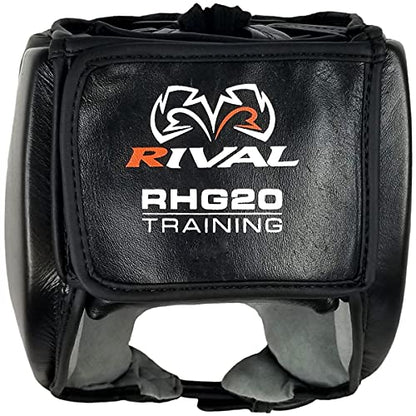 RIVAL Boxing RHG20 Traditional Headgear - Microfiber Inner Lining, Quick and Easy Adjustment, and Dual Density Foam Padding - color: Black/Black, size: X-Large