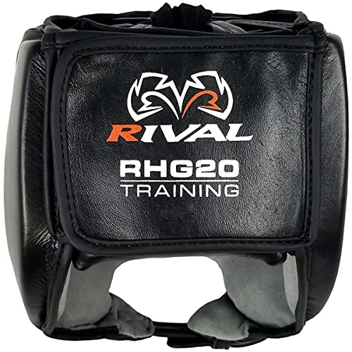 RIVAL Boxing RHG20 Traditional Headgear - Microfiber Inner Lining, Quick and Easy Adjustment, and Dual Density Foam Padding - color: Black/Black, size: Small