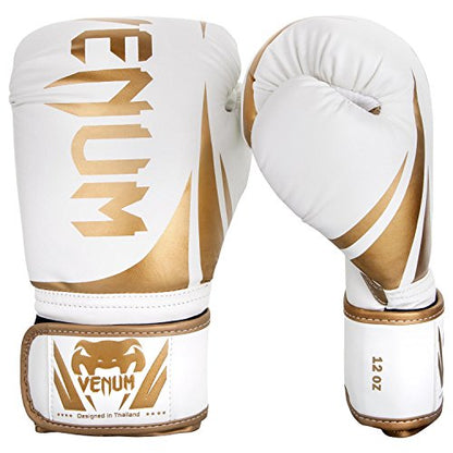 Venum Challenger Boxing Gloves - color: White/Gold, size: 10-Ounce, style: Challenger 2.0