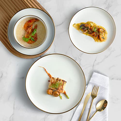 Amazon.com | Pokini Porcelain Dinnerware Sets, 12 Piece Luxury China Plates and Bowls Sets, Green Dishes Set Gold Rim for Wedding Anniversary Birthday, Modern Dinner Plates Set: Dinnerware Sets