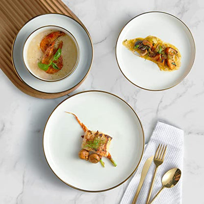Amazon.com | Pokini Porcelain Dinnerware Sets, 12 Piece Luxury China Plates and Bowls Sets, Green Dishes Set Gold Rim for Wedding Anniversary Birthday, Modern Dinner Plates Set: Dinnerware Sets