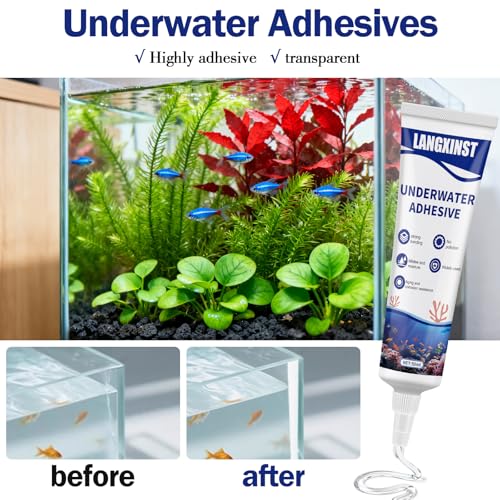 50ml Aquarium Safe Silicone Sealant, Clear Waterproof Fish Tank Repair | Clear flexible silicone seals aquarium cracks and leaks with strong adhesion for above-water and underwater repairs. - size: 50ml