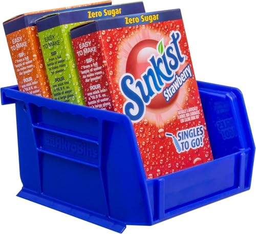 Akro-Mils 30210 AkroBins Plastic Storage Bins, 5"x4"x3", Blue, 24-Pack | Space-Saving Stackable Bins for Garage, Pantry, Craft Organization - color: Blue