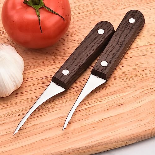 2 Pcs Stainless Steel Shrimp Deveiner Tool, Serrated Shrimp Peeler Shrimp Cleaner Knife for Home Kitchen