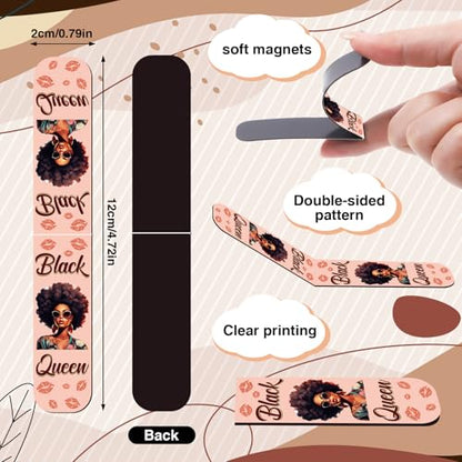 Wxiben Black Girl Magnetic Bookmark - 30 Pcs Black Women Inspirational Quotes Book Mark Magnets Reading Bookmarks Magnetic African American Women Book Markers Page Clip for Students Teachers Gifts - style: Black Girl