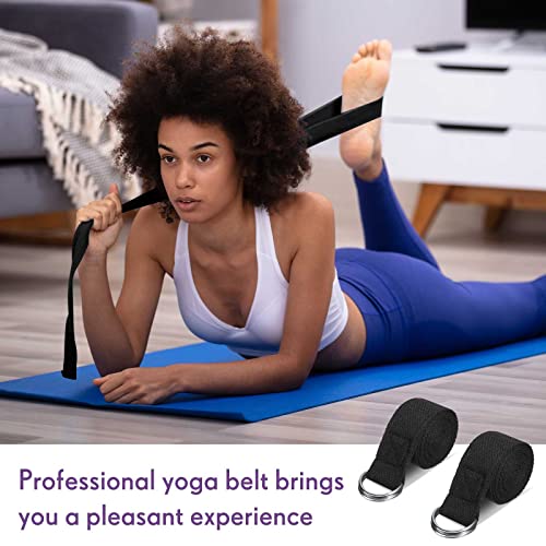 Jerify 50 Pcs Yoga Strap for Stretching Bulk 6ft Exercise Stretch Band with Metal D Ring Adjustable Pilates Non Elastic Yoga Belt for Women Men Physical Fitness Gym Workout Dance (Black)
